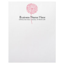Pink Dandelion Flower Letterhead Design