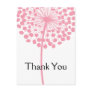 Pink Dandelion Flower Thank You Postcards 2