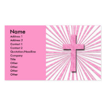 PINK DECORATIVE CROSS BUSINESS CARDS