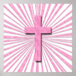 PINK DECORATIVE CROSS POSTER