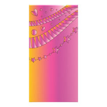 Pink design with hearts and stars photo card