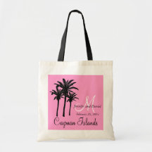 Pink Destination Wedding Tote Bag Palm Trees