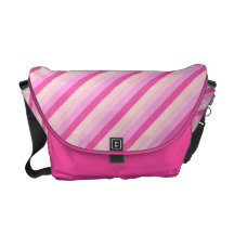 Pink Diagonal Stripes Courier Bag