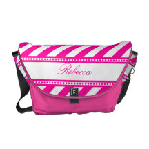 Pink Diagonal Stripes Courier Bags