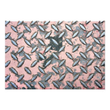 Pink Diamond Plate Metal Photograph