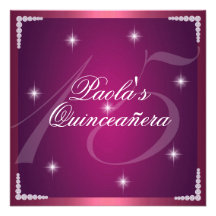 Pink Diamond Sparkles Quinceañera Invitation