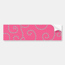 Pink diamond swirls bumper stickers