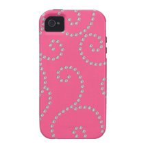 pink diamond swirls Case-Mate iPhone 4 case