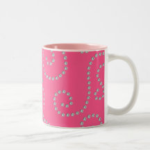 Pink diamond swirls mug