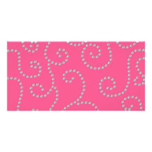 Pink diamond swirls photo greeting card