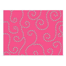 Pink diamond swirls postcard