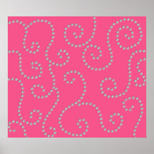 Pink diamond swirls posters