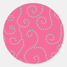 Pink diamond swirls sticker