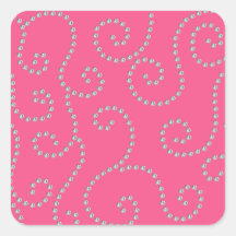 Pink diamond swirls stickers