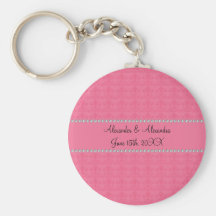 Pink diamond wedding favours keychain