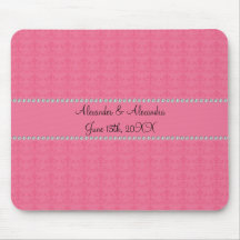 Pink diamond wedding favours mousepad