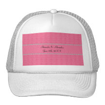 Pink diamond wedding favours trucker hat