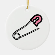 Pink Diaper Pin Christmas Ornaments