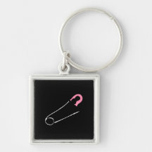 Pink Diaper Pin Key Chains
