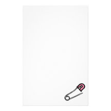 Pink Diaper Pin Personalized Stationery