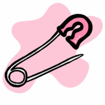 Pink Diaper Pin Photo Cut Out