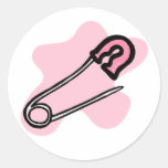 Pink Diaper Pin Stickers