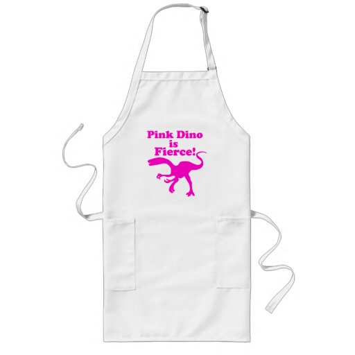 Pink Dino is Fierce Funny Pink Design Apron