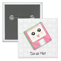 Pink Diskette Button/Badge