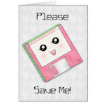 Pink Diskette Greeting Card