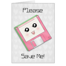Pink Diskette Greeting Card