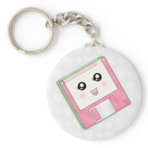 Pink Diskette Keychain