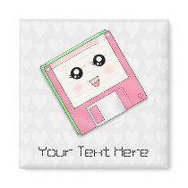 Pink Diskette Refrigerator Magnets