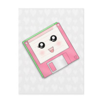 Pink Diskette Postcards