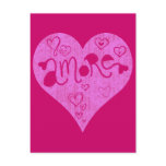 PINK DISTRESSED AMORE HEART POST CARDS
