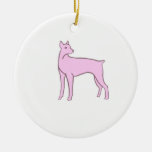 Pink Doberman Pinscher Ornament