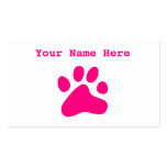 Pink Dog Paw Business Card Template