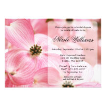 Pink Dogwood Blossoms Bridal Shower Invite