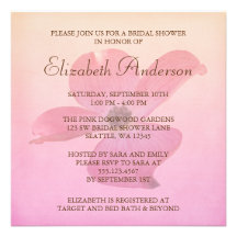 Pink Dogwood Flower Blossom Bridal Shower Invite