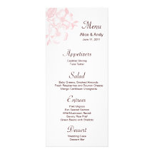 Pink Dogwood Flower Menu Card Rack Cards