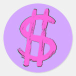 Pink Dollar Sign Stickers