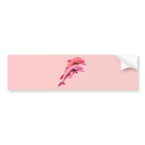 Pink Dolphin Design Bumper Sticker