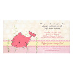 Pink Dolphin Girls 1st Birthday Party Invite photo cards