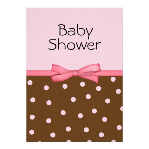Pink Dots Baby Shower Invitations