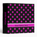 Pink Dots Black 3 Ring Binders