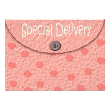 Pink Dots Envelope Girls Baby Shower Invitations