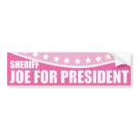 Pink Draft Sheriff Joe for President Bumper Sticker
