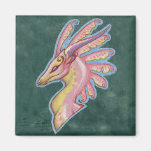 Pink dragon bust magnet