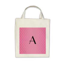 Pink dragon scales monogram canvas bag