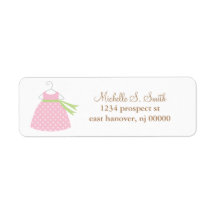 Pink Dress Address Labels