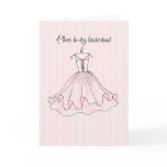pink dress bridesmaid greeting cards